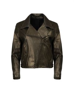 Acne Studios Rita SB shiny metallic leather biker jacket