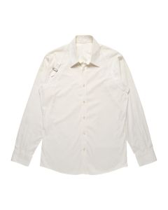 Alexander McQueen harness-buckled button-up white shirt