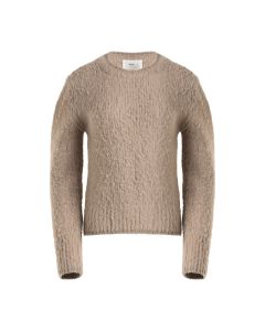 AMI Alexandre Mattiussi baby alpaca blend knitted taupe sweater