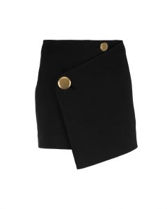 Balenciaga copper button black asymmetrical mini skirt