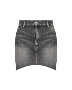 Balenciaga hourglass grey denim mini skirt