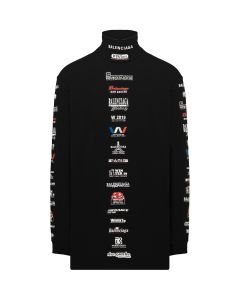 Balenciaga logo list mockneck long sleeve t-shirt