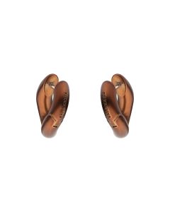 Balenciaga Loop mini brown earrings