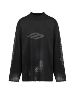 Balenciaga Unisex 3B Stencil distressed long sleeve t-shirt