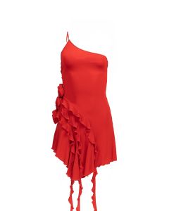 Bluemarine Floral-appliqué crepe mini dress