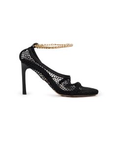 Bottega Veneta chain-trimmed mesh pump heels