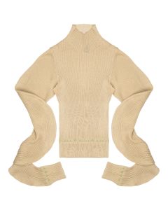 Bottega Veneta spiral-sleeve knitted top