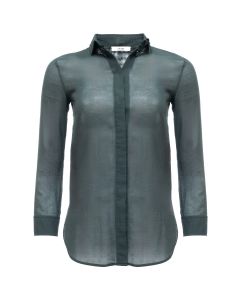Celine sheer green button-up shirt