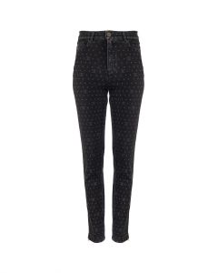 Chanel "CC" polka dot monogram slim jeans