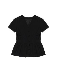 Chanel front pocket pleated blouse top