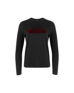 Chanel Uniform velvet logo spell-out long sleeve t-shirt
