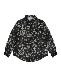 Christian Dior butterfly transparent button-up shirt