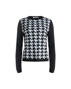Christian Dior houndstooth-panelled laine crewneck sweater