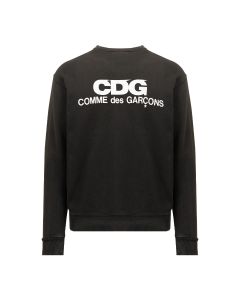 COMME des GARÇONS CDG logo washed black crewneck sweatshirt