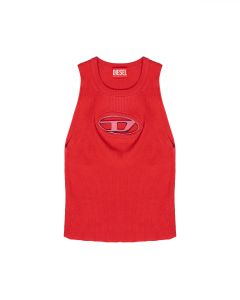 Diesel by Glenn Martens D-logo oval cut-out tank top t-shirt