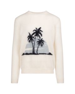 Saint Laurent Palm Tree cream white sweater