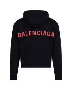 Balenciaga red logo-print zip-up hoodie