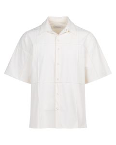 Wales Bonner Blue Duets ecru short sleeve shirt