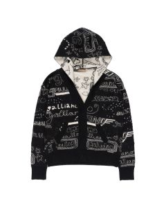 Galliano abstract spellout knitted cardigan