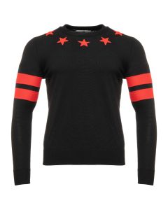Givenchy red star patch crewneck sweater