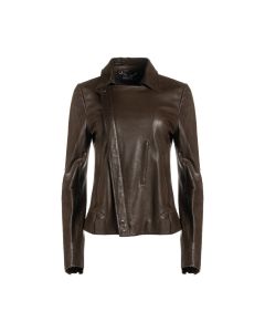 Gucci leather biker mud-brown jacket