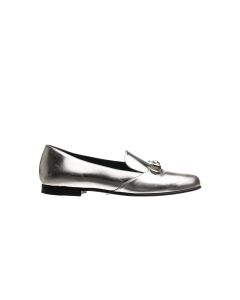 Gucci Jordaan Horsebit silver metallic loafers