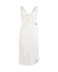 Helmut Lang Sash Ivory white double satin dress