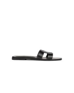 Hermes Oran Noir calfskin sandals