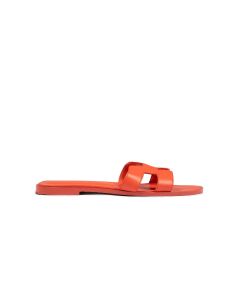 Hermes Oran Orange Capucine calfskin sandals
