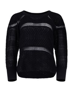 Isabel Marant black crochet raglan sleeves sweater