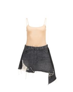 J.W. Anderson deconstructed assymetric jersey denim mini dress
