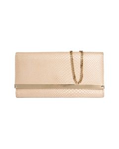 Jimmy Choo Milla snakeskin clutch on chain powder pink bag