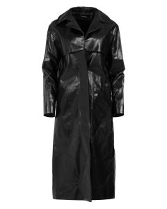 Kwaidan Editions single-breasted rubber black coat
