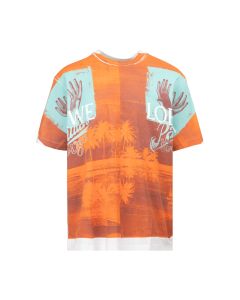 Loewe Paula's Ibiza Palm orange print white t-shirt