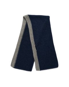 Loro Piana two-tone rib knitted cashmere navy/grey scarf - one size
