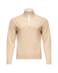 Loro Piana beige quarter-zip sweater