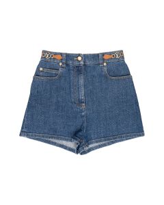 Louis Vuitton Circle Tab denim mini shorts