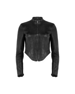 MISBHV corset faux-leather biker jacket