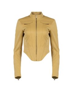 MISBHV corset Gelb faux-leather jacket