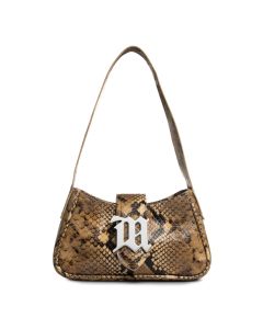 MISBHV metal logo plaque snake-embossed shoulder bag