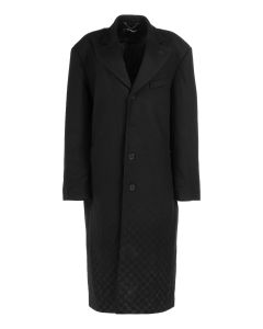 MISBHV single-breasted logo woollen coat