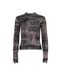 MISBHV Typewriter Taupe pierced long-sleeve t-shirt
