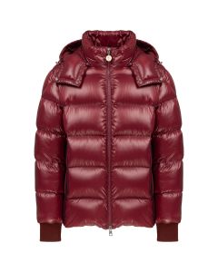 Moncler Lunetiere burgundy down jacket
