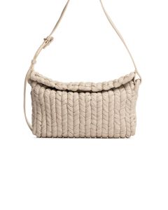 Nanushka The Square press-stud cream white shoulder bag