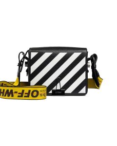 Off-White Diag logo flap leather bag