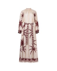 La DoubleJ Cerere belted printed silk-voile maxi dress