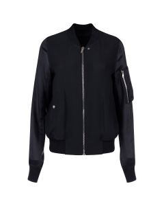 Rick Owens pleated-back black bomber jacket 