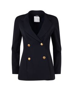 Chanel gold button double breasted blazer jacket