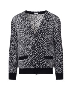 Saint Laurent Leopard pattern cardigan sweater