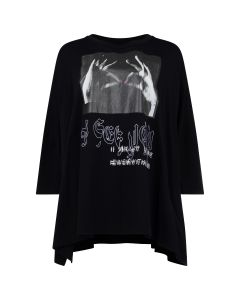 Diesel "I see you" Hand Sign photo black wide t-shirt